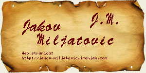 Jakov Miljatović vizit kartica